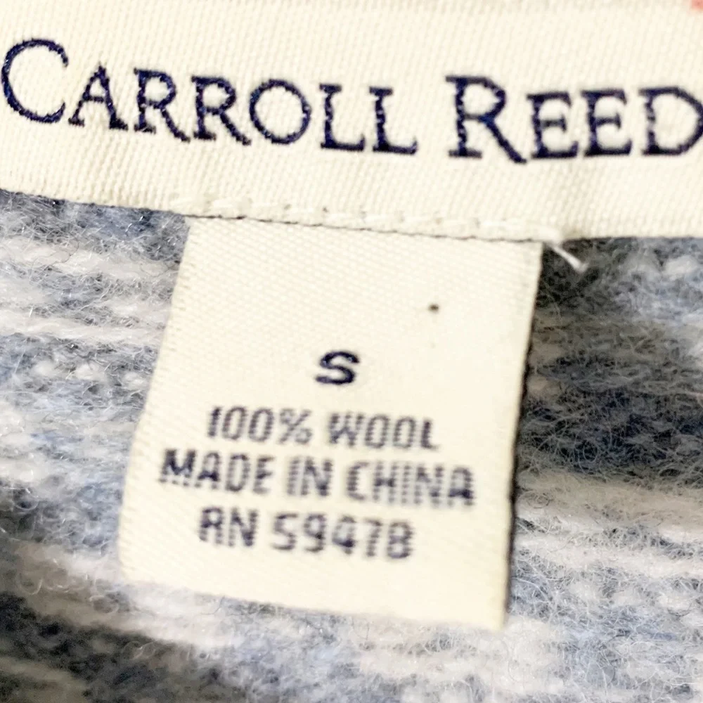 Vintage Carroll Reed Icelandic 100% Wool Cardigan Silver Toned Buckle Hardware